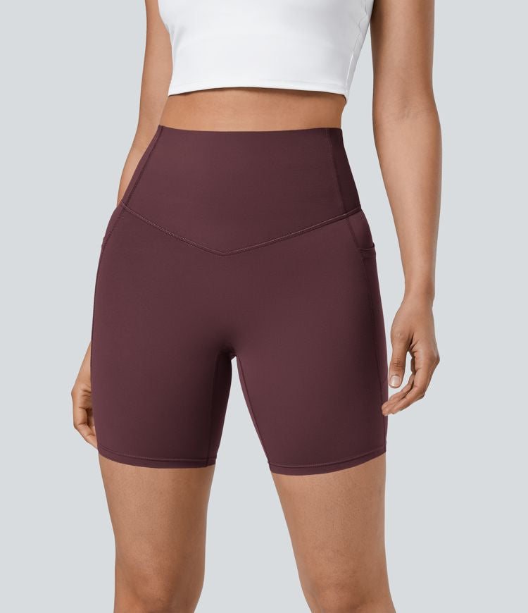 CurveLift™ High Waisted Tummy Control Pocket Shaping Training Biker Shorts 7''