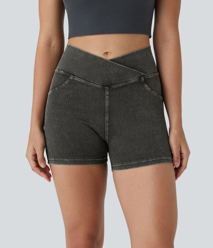 CurveLift™ High Waisted Pocket Denim Casual Shorts 3"