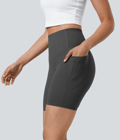 CurveLift™ High Waisted Tummy Control Pocket Shaping Training Biker Shorts 7''
