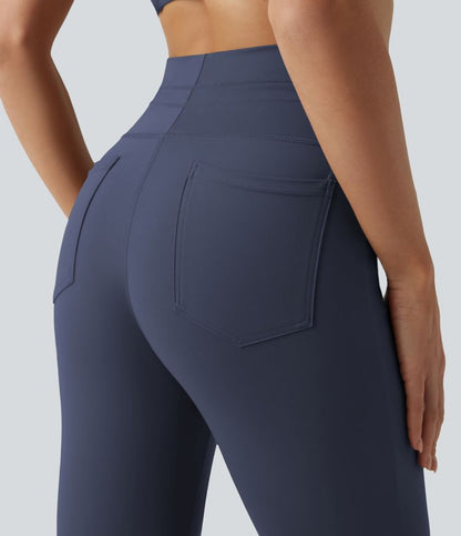 CurveLift™ High Waisted Drawstring Plain Flare Yoga Pants with Pockets