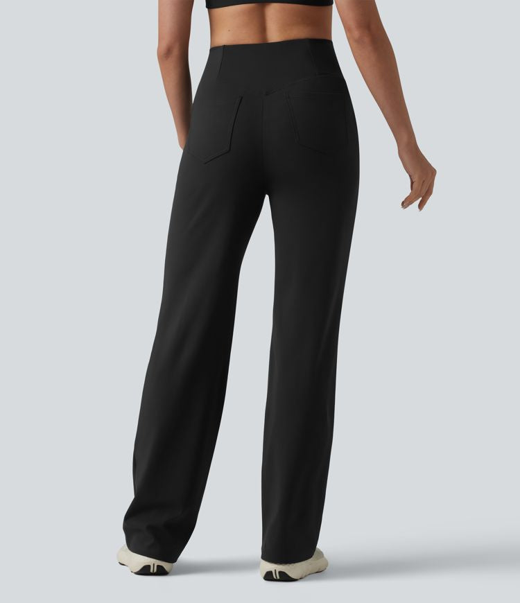 CurveLift™ High Waisted Tummy Control Yoga Straight Leg Pants with Pockets