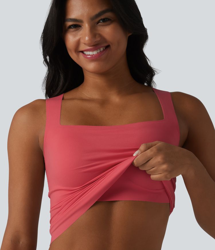 CurveLift™ Square Neck Built-in Bra Casual Tank Top B-E Cups