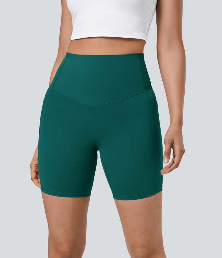 CurveLift™ High Waisted Tummy Control Pocket Shaping Training Biker Shorts 7''