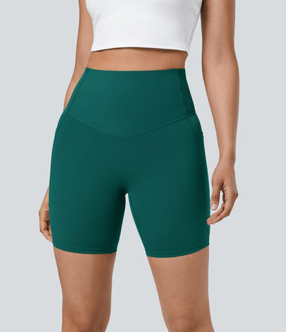 CurveLift™ High Waisted Tummy Control Pocket Shaping Training Biker Shorts 7''