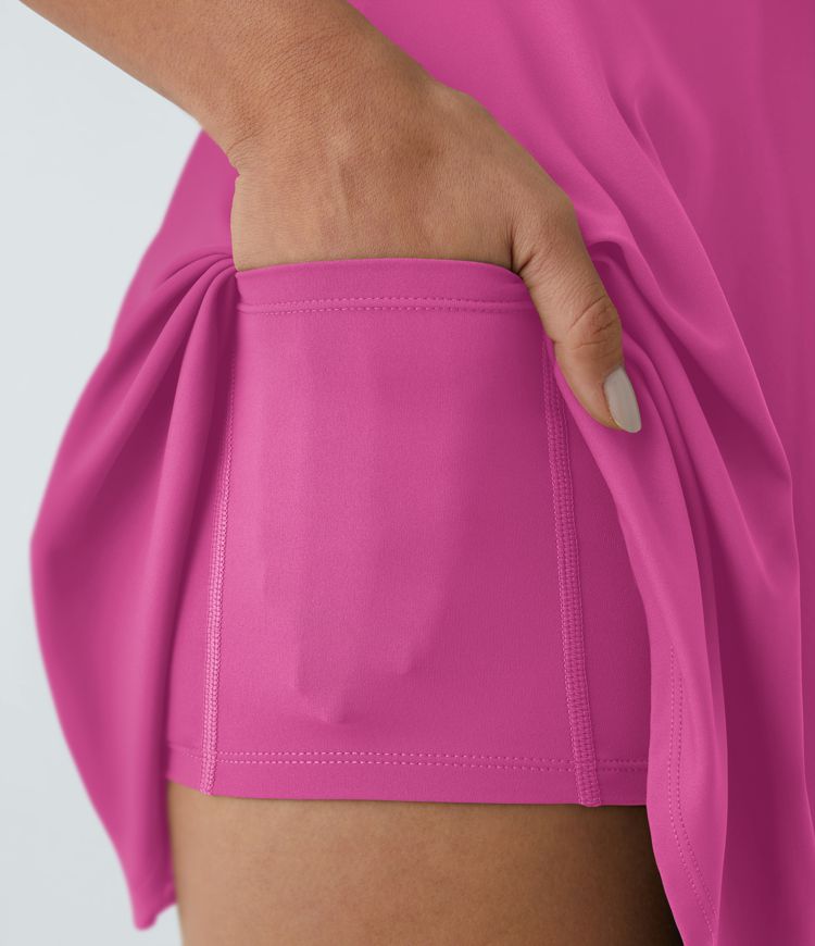 CurveLift™ Airy Backless Twisted Flare Low Support Dance Active Dress-Longer Length-Easy Peezy Edition A-C Cups