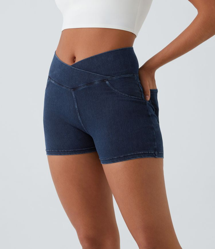 CurveLift™ High Waisted Pocket Denim Casual Shorts 3"