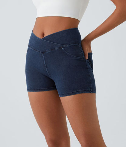 CurveLift™ High Waisted Pocket Denim Casual Shorts 3"