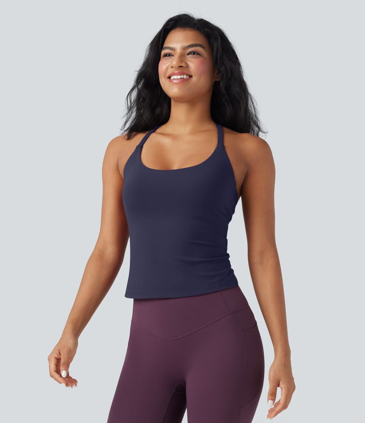 CurveLift™ Back Crossover Hem Yoga Cami Top