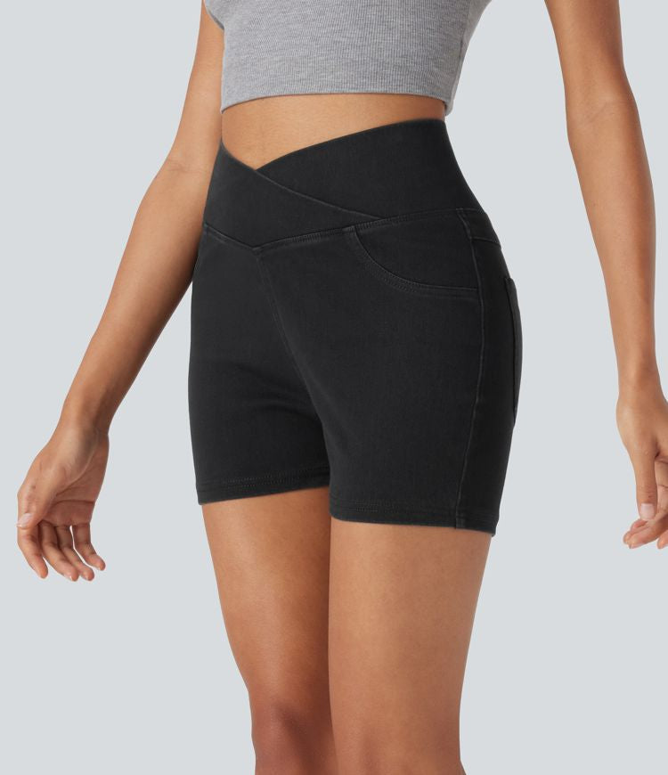 CurveLift™ High Waisted Pocket Denim Casual Shorts 3"