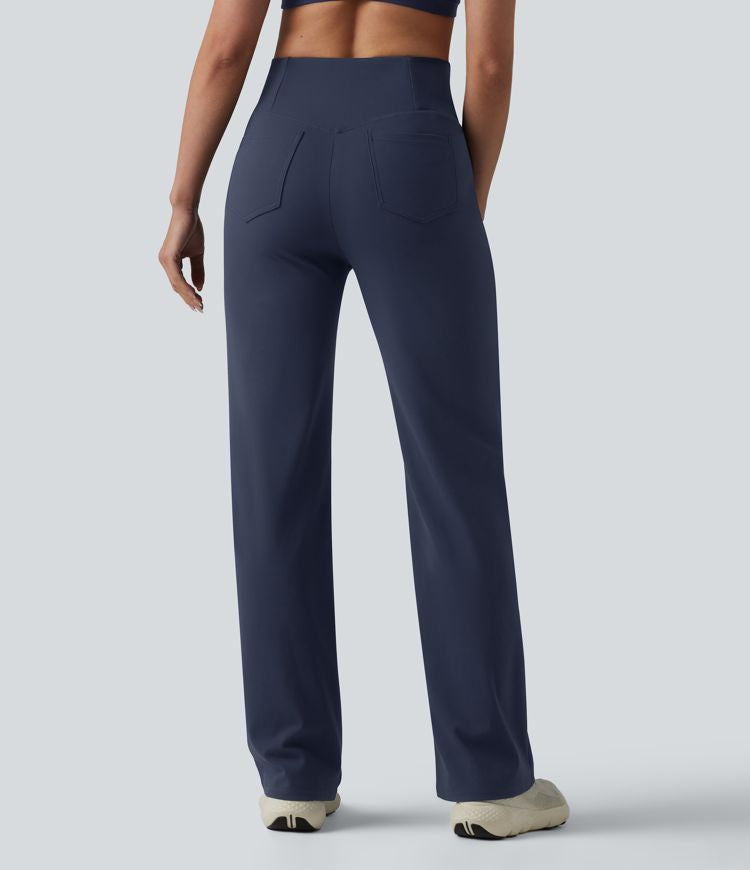 CurveLift™ High Waisted Tummy Control Yoga Straight Leg Pants with Pockets
