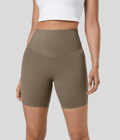 CurveLift™ High Waisted Tummy Control Pocket Shaping Training Biker Shorts 7''