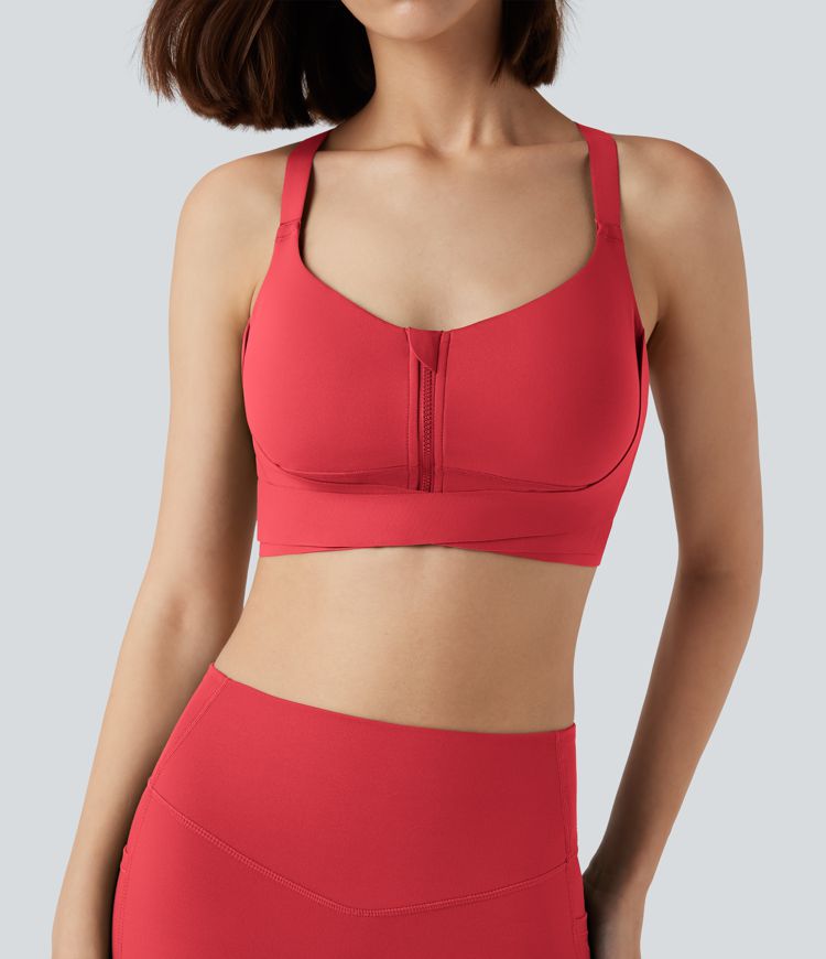 CurveLift™ Medium Support Push Up Zipper Adjustable Buckle Quick Dry Running