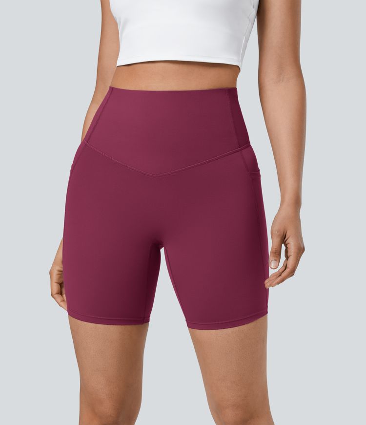 CurveLift™ High Waisted Tummy Control Pocket Shaping Training Biker Shorts 7''