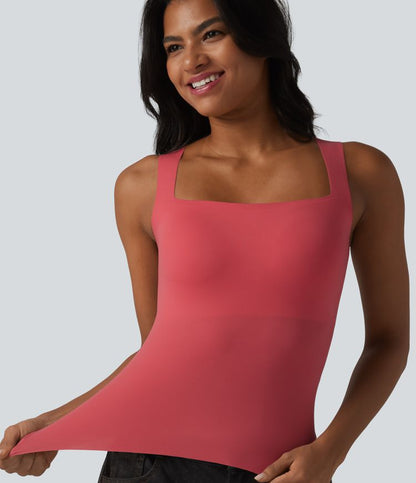 CurveLift™ Square Neck Built-in Bra Casual Tank Top B-E Cups