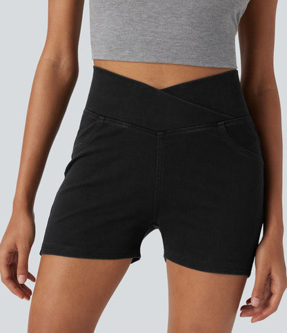 CurveLift™ High Waisted Pocket Denim Casual Shorts 3"