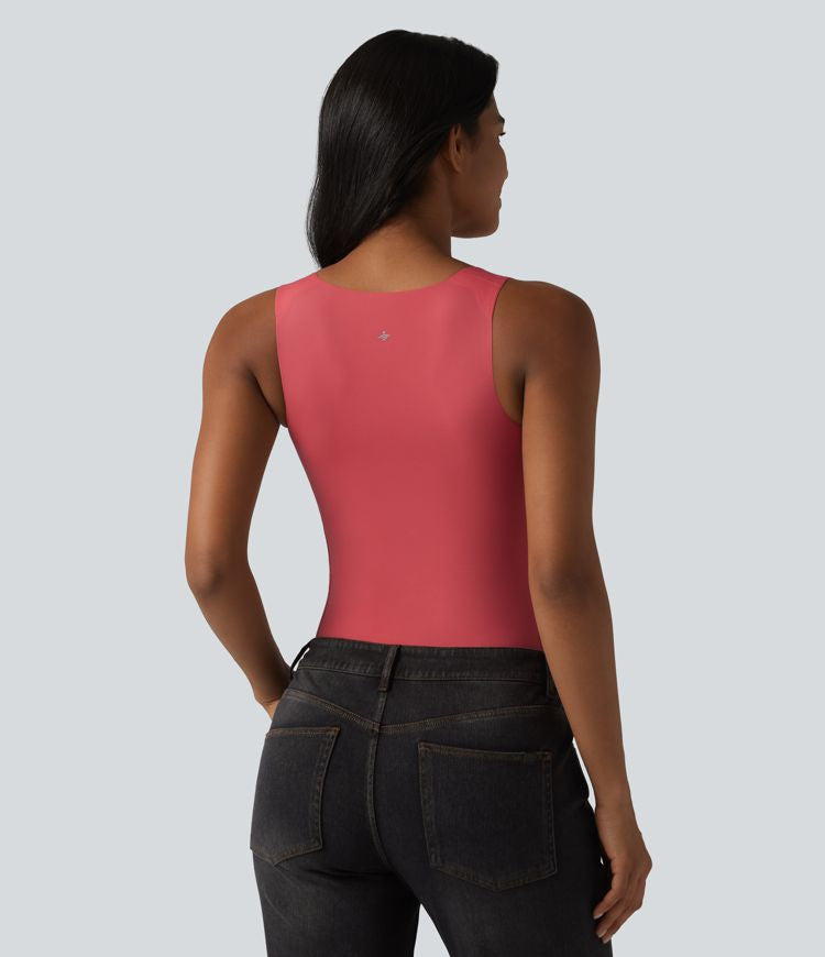 CurveLift™ Square Neck Built-in Bra Casual Tank Top B-E Cups