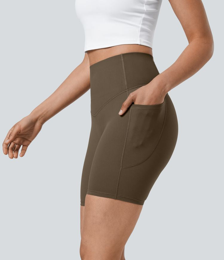 CurveLift™ High Waisted Tummy Control Pocket Shaping Training Biker Shorts 7''