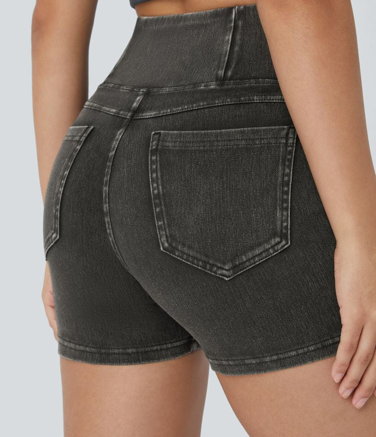 CurveLift™ High Waisted Pocket Denim Casual Shorts 3"