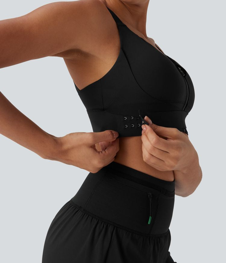 CurveLift™ Medium Support Push Up Zipper Adjustable Buckle Quick Dry Running