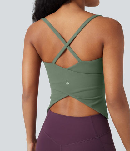 CurveLift™ Back Crossover Hem Yoga Cami Top
