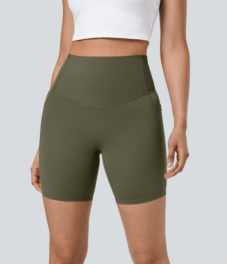 CurveLift™ High Waisted Tummy Control Pocket Shaping Training Biker Shorts 7''