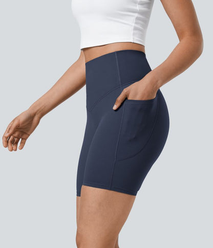 CurveLift™ High Waisted Tummy Control Pocket Shaping Training Biker Shorts 7''