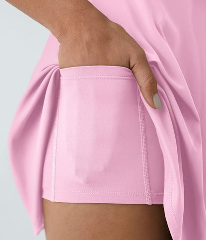 CurveLift™ Airy Backless Twisted Flare Low Support Dance Active Dress-Longer Length-Easy Peezy Edition A-C Cups