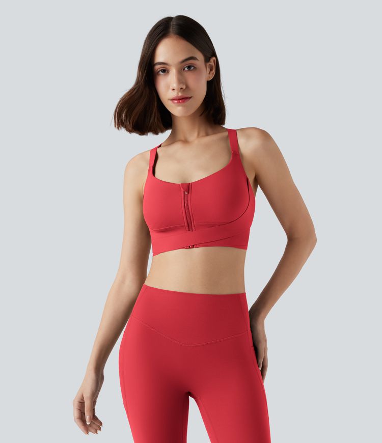 CurveLift™ Medium Support Push Up Zipper Adjustable Buckle Quick Dry Running
