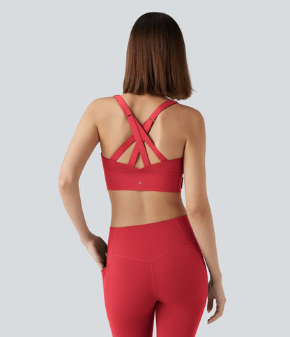 CurveLift™ Medium Support Push Up Zipper Adjustable Buckle Quick Dry Running