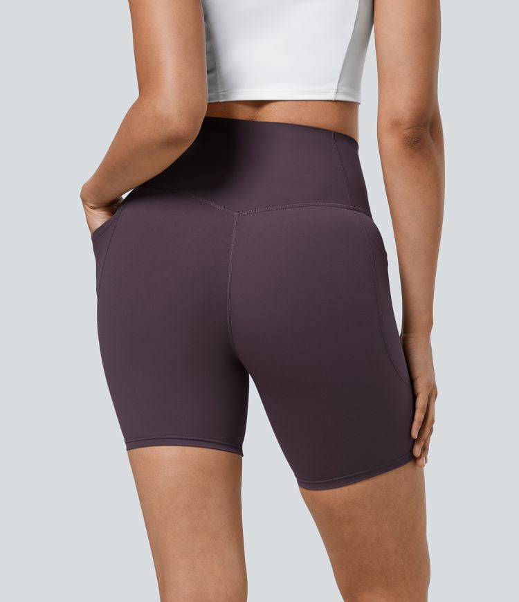 CurveLift™ High Waisted Tummy Control Pocket Shaping Training Biker Shorts 7''