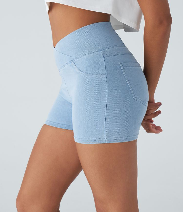CurveLift™ High Waisted Pocket Denim Casual Shorts 3"