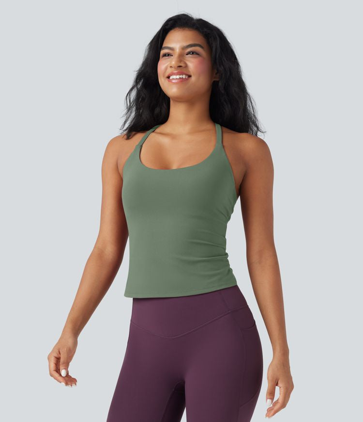CurveLift™ Back Crossover Hem Yoga Cami Top