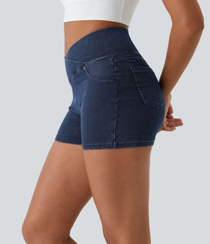 CurveLift™ High Waisted Pocket Denim Casual Shorts 3"