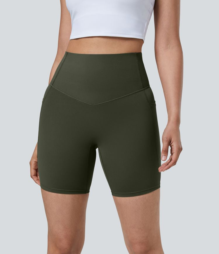 CurveLift™ High Waisted Tummy Control Pocket Shaping Training Biker Shorts 7''