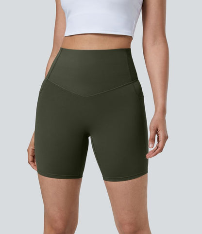 CurveLift™ High Waisted Tummy Control Pocket Shaping Training Biker Shorts 7''