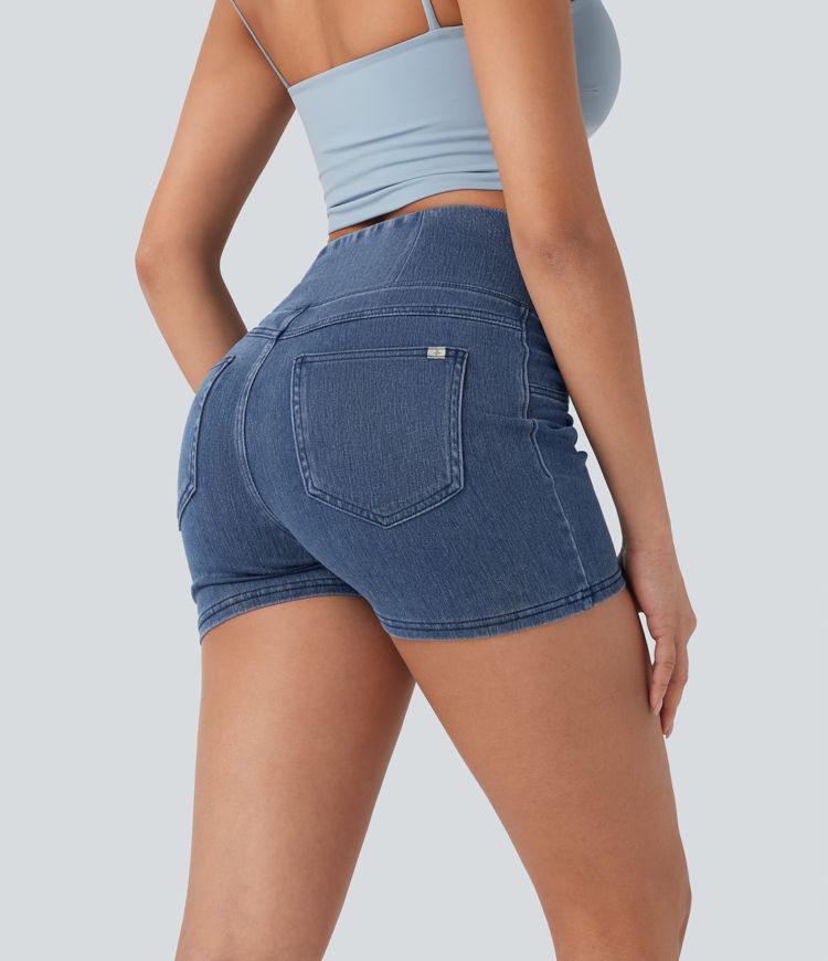 CurveLift™ High Waisted Pocket Denim Casual Shorts 3"