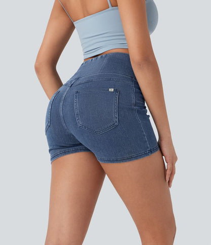 CurveLift™ High Waisted Pocket Denim Casual Shorts 3"