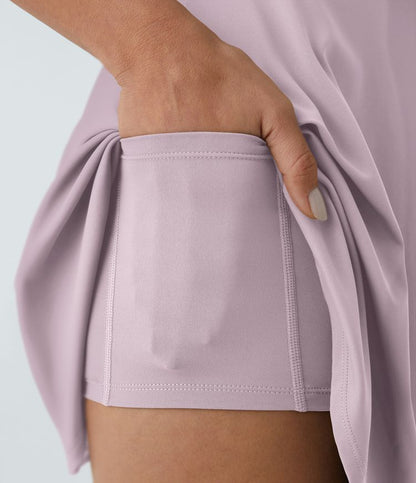 CurveLift™ Airy Backless Twisted Flare Low Support Dance Active Dress-Longer Length-Easy Peezy Edition A-C Cups