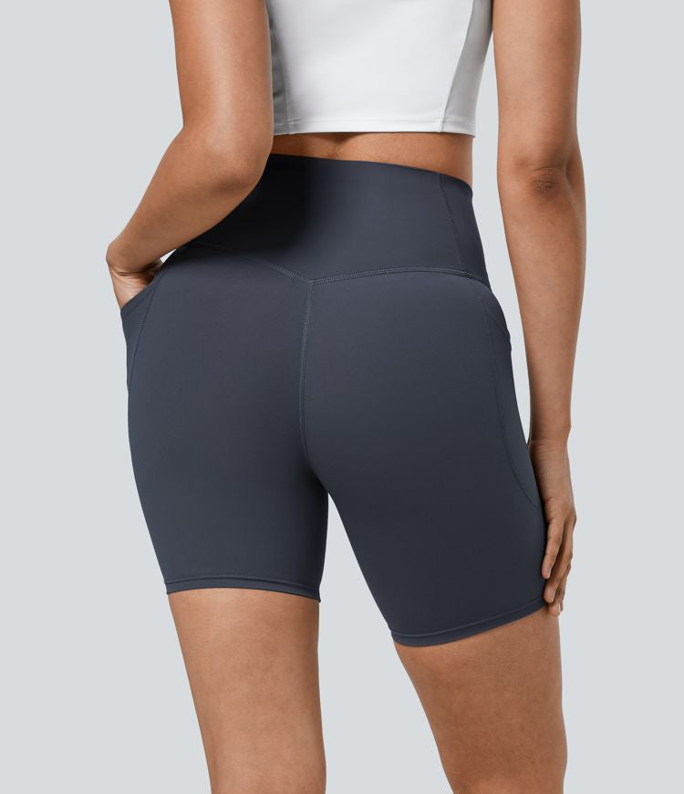 CurveLift™ High Waisted Tummy Control Pocket Shaping Training Biker Shorts 7''