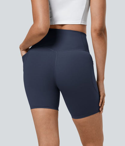 CurveLift™ High Waisted Tummy Control Pocket Shaping Training Biker Shorts 7''