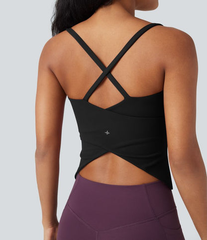 CurveLift™ Back Crossover Hem Yoga Cami Top