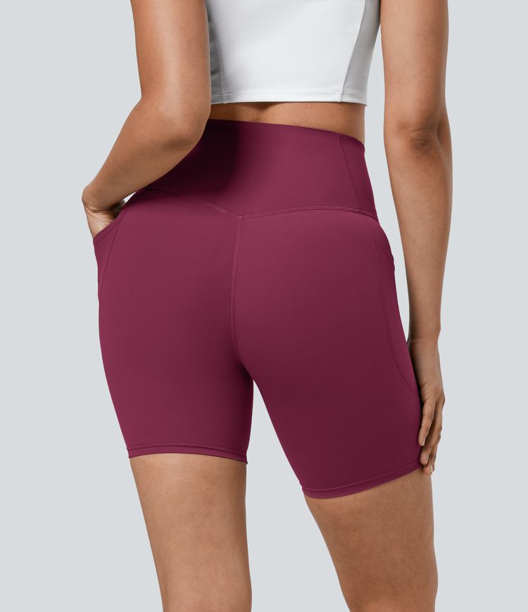 CurveLift™ High Waisted Tummy Control Pocket Shaping Training Biker Shorts 7''