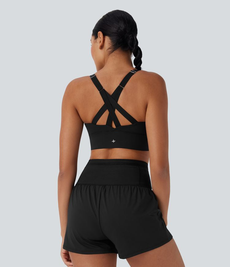 CurveLift™ Medium Support Push Up Zipper Adjustable Buckle Quick Dry Running