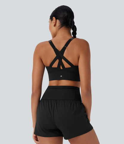 CurveLift™ Medium Support Push Up Zipper Adjustable Buckle Quick Dry Running
