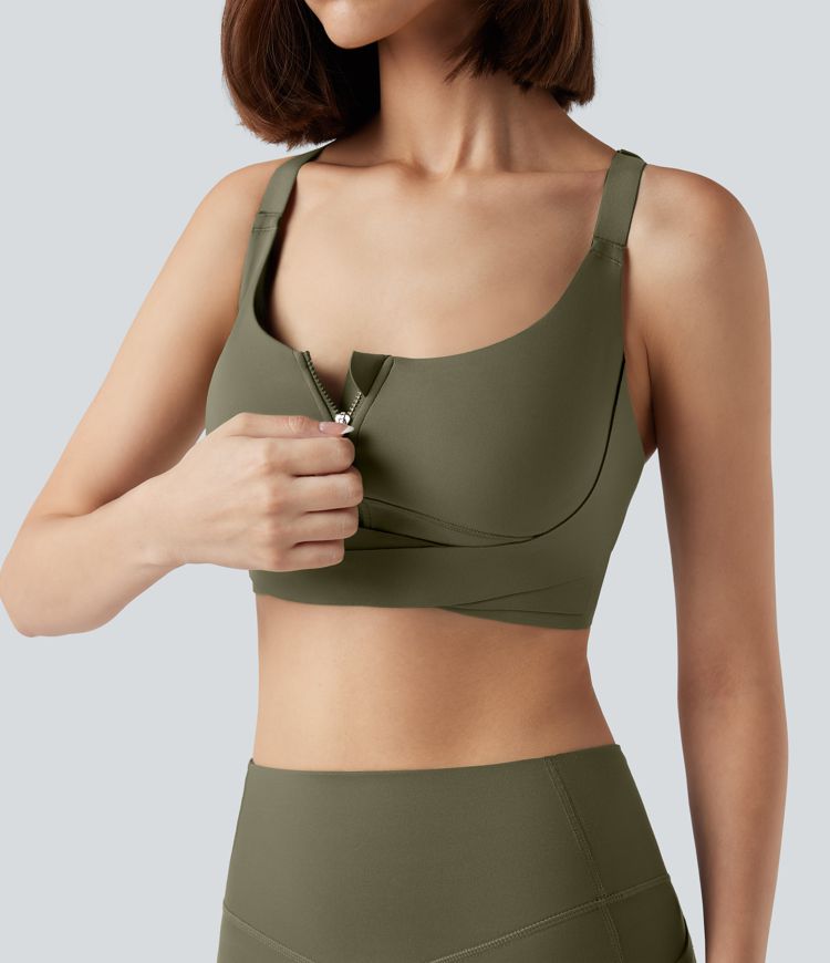 CurveLift™ Medium Support Push Up Zipper Adjustable Buckle Quick Dry Running