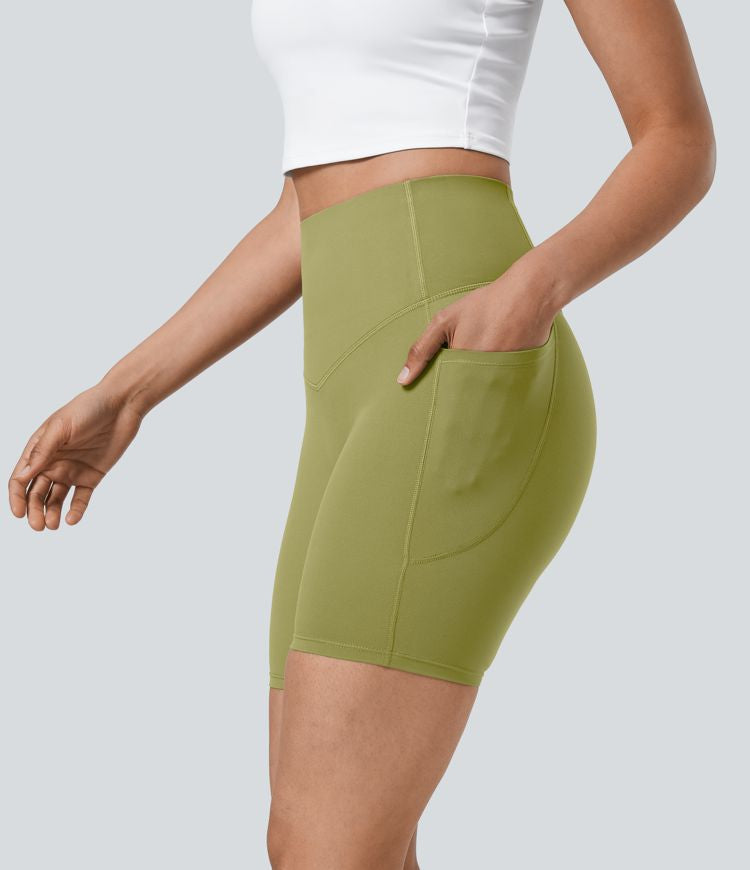 CurveLift™ High Waisted Tummy Control Pocket Shaping Training Biker Shorts 7''