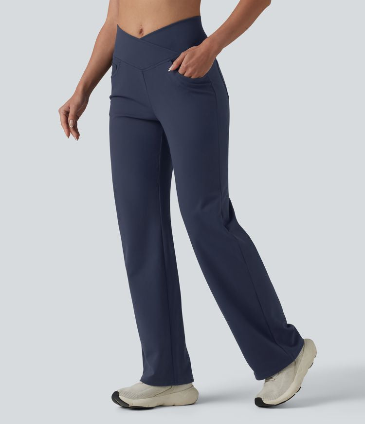 CurveLift™ High Waisted Tummy Control Yoga Straight Leg Pants with Pockets
