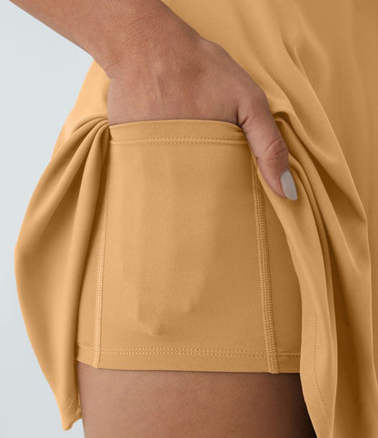 CurveLift™ Airy Backless Twisted Flare Low Support Dance Active Dress-Longer Length-Easy Peezy Edition A-C Cups