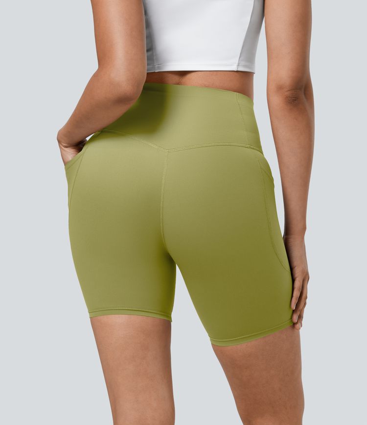 CurveLift™ High Waisted Tummy Control Pocket Shaping Training Biker Shorts 7''