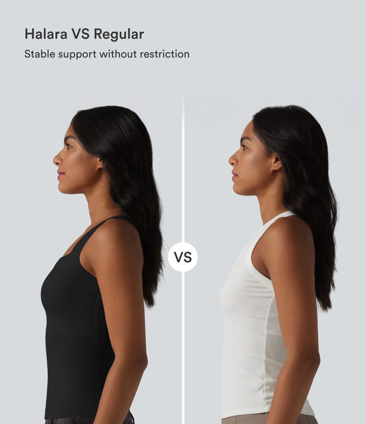 CurveLift™ Square Neck Built-in Bra Casual Tank Top B-E Cups
